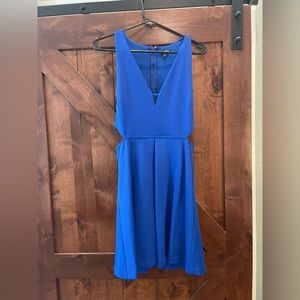 Beautiful vibrant blue Express dress with cutout details